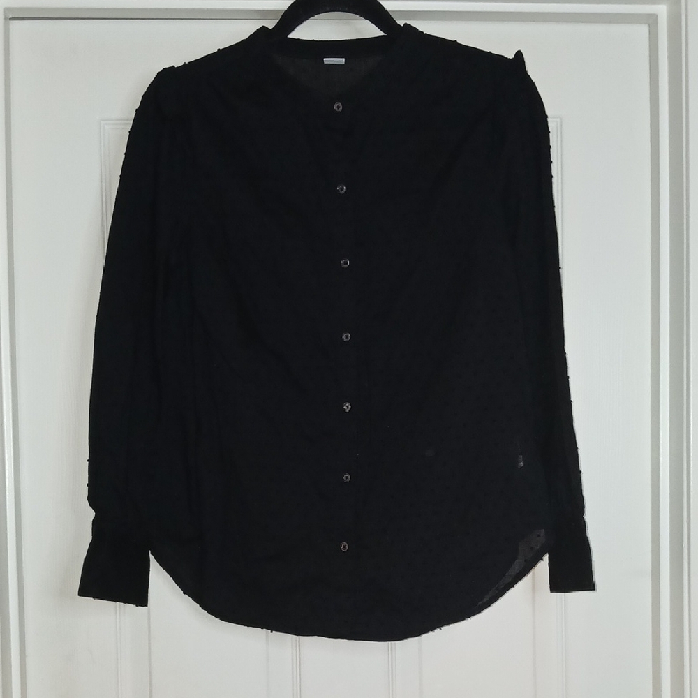 Old Navy Black Long Sleeve Button Down women's Shirt Size Medium